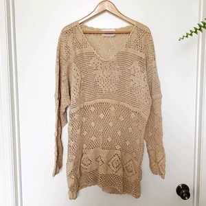 { Vintage } Boho Chic Cotton Crochet Knit Tunic